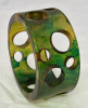 vintage wide inkspot Swiss cheese cut out bakelite bangle